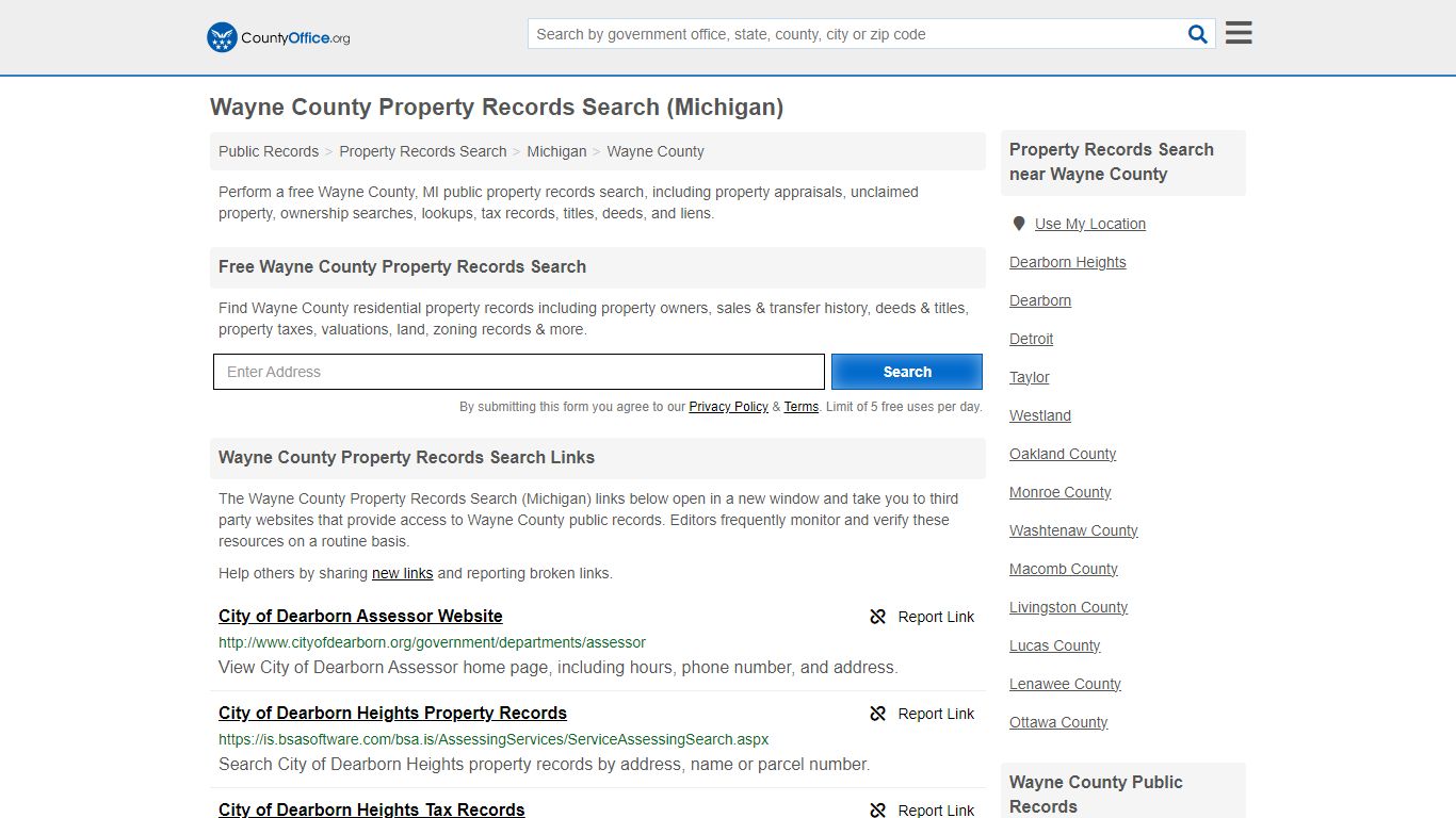 Wayne County Property Records Search (Michigan) - County Office